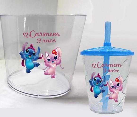 Kit Balde e Copo Twister Personalizado do Stitch