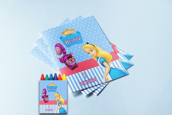 Kit Colorir Alice no Pais das Maravilhas Revista + Giz