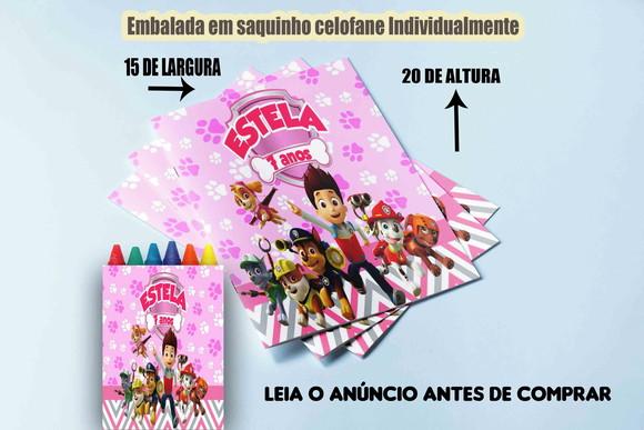 Kit Colorir da Patrulha Canina Meninas Revista e Giz de Cera