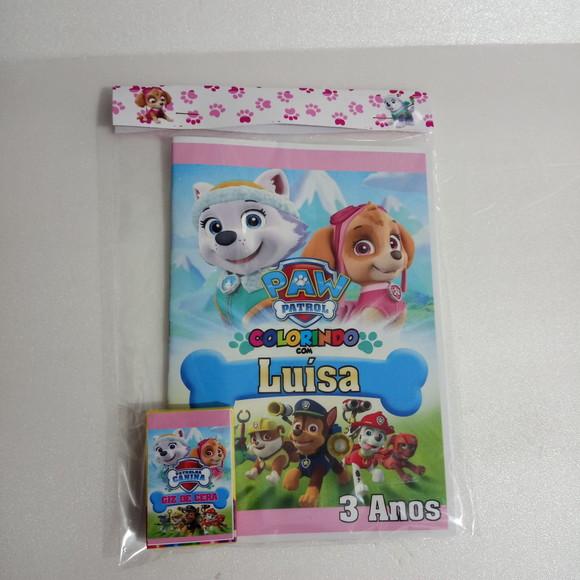 Kit Colorir da Patrulha Canina Livrinho e Giz de Cera