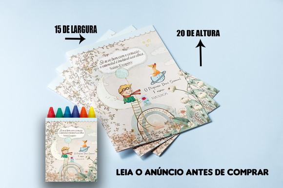 Kit Colorir do Pequeno Principe Livrinho com Giz de Cera