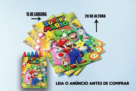 Kit Colorir do Super Mario Revista+ Giz