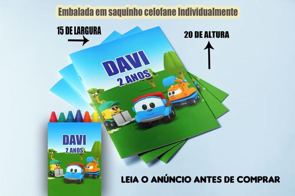 Kit Colorir Léo o Caminhão Revistinha e Giz de Cera