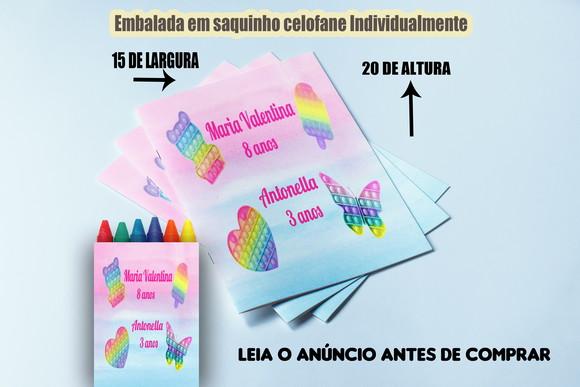 Kit Colorir Revista de Colorir com Giz de Cera Pop It