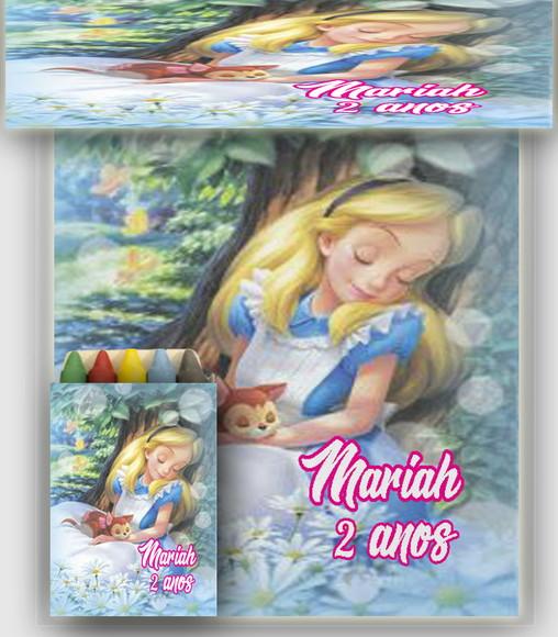 Kit Colorir Revista e Giz de Cera da Alice