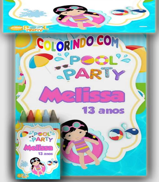 Kit Colorir Revista e Giz de Cera Poll Party