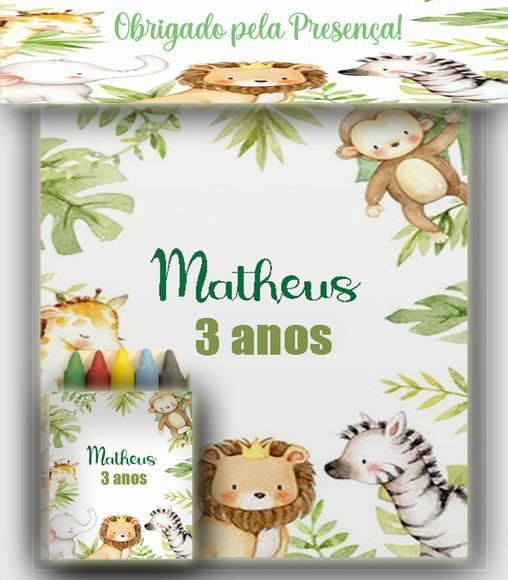 Kit Colorir Revista e Giz de Cera Safari Baby