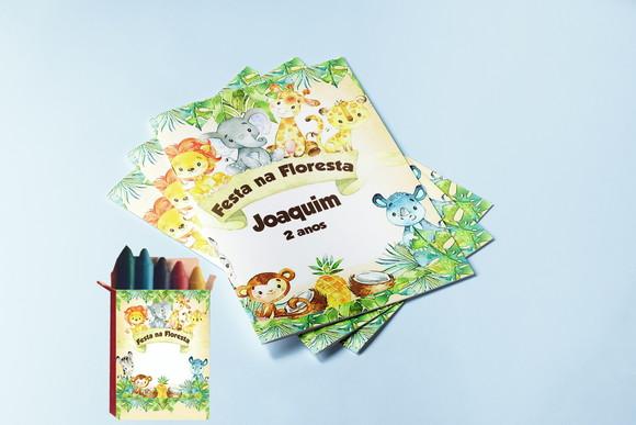Kit Colorir Safari Baby Revista + Giz de Cera
