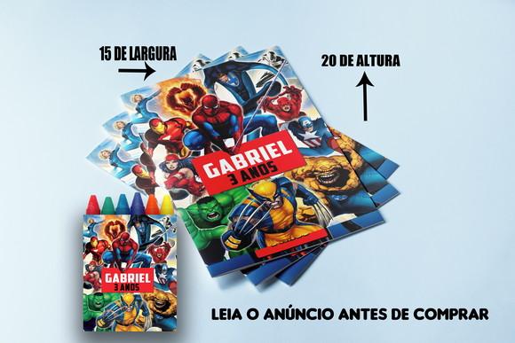 Kit Festa com Revista Colorir e Giz de Cera Vingadores