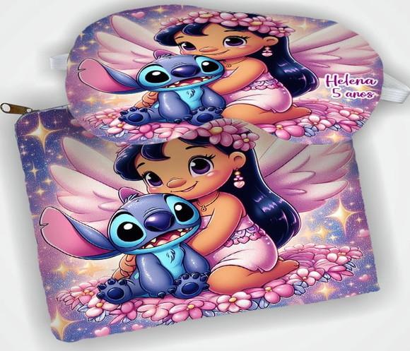 Kit Festa Necessaire e Mascara de Dormir  Lembrancinhas do Stitch