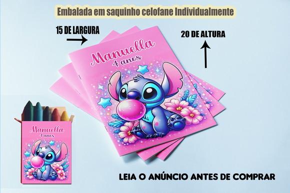 Kit Festa Revista de Colorir com Giz de Cera do Stitch
