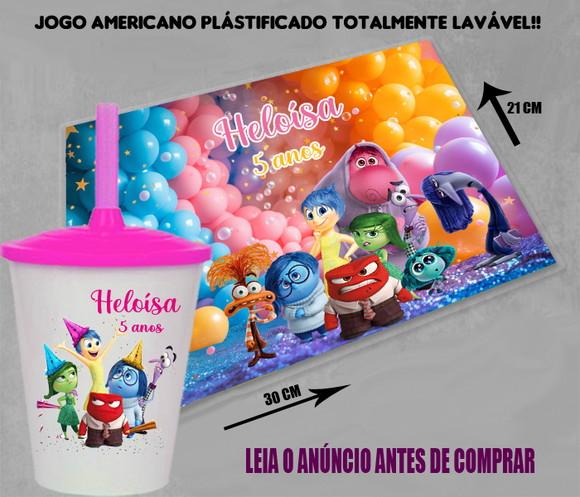 Kit Lembrancinhas Divertidamente Jogo Americano e Copo