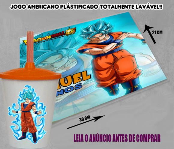 Kit Lembrancinhas Dragon Ball Jogo Americano e Copo Twister