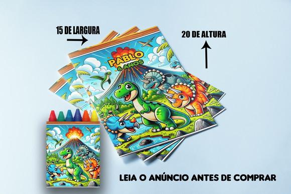 Kit Lembrancinhas Revistinha + Giz de Cera Dinossauros Baby
