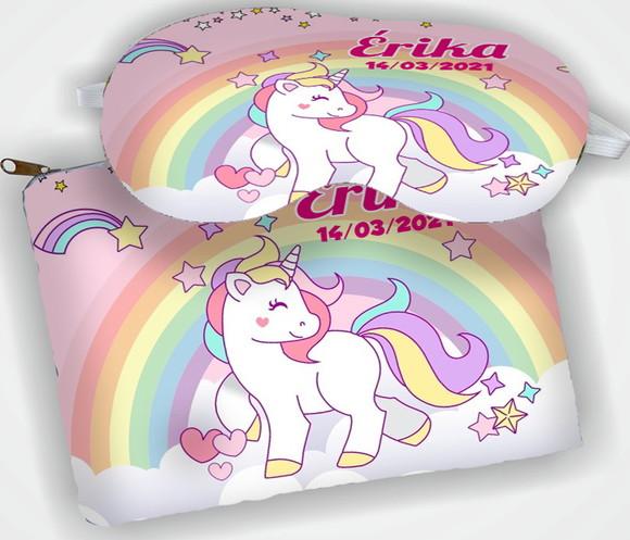 Kit Necessaire e Mascara de Dormir  Lembrancinhas do Unicornio