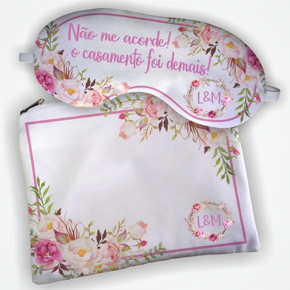 Kit Necessaire e Mascara de Dormir Lembrancinhas Casamento