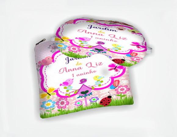 Kit Necessaire e Mascara de Dormir Lembrancinhas  Jardim Encantad