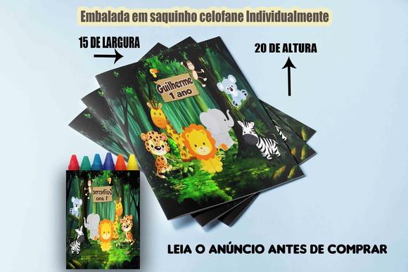 Kit para Colorir Revista e Giz de Cera Safari Baby