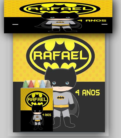 Kit Revista de Colorir com Giz de Cera Batman