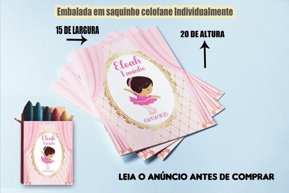 Kit Revista de Colorir com Giz de Cera da Bailarina