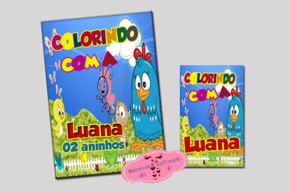 Kit Revista de Colorir com Giz de Cera da Galinha Pintadinha