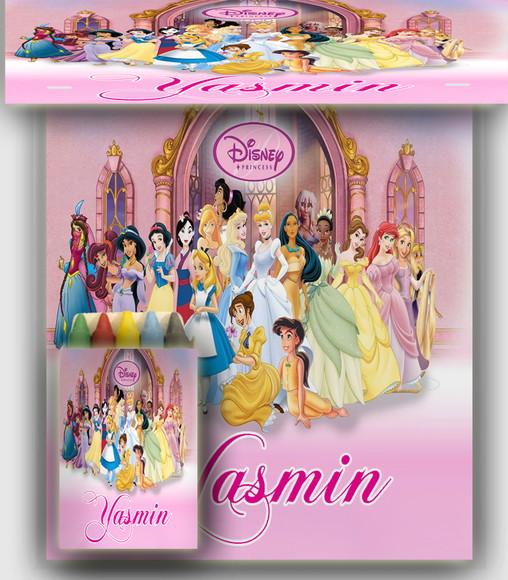 Kit Revista de Colorir com Giz de Cera das Prinscesas