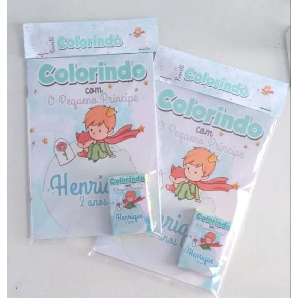 Kit Revista de Colorir com Giz de Cera do Pequeno Principe