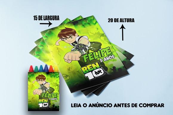 Kit Revistinha de Colorir com Giz de Cera do Ben 10