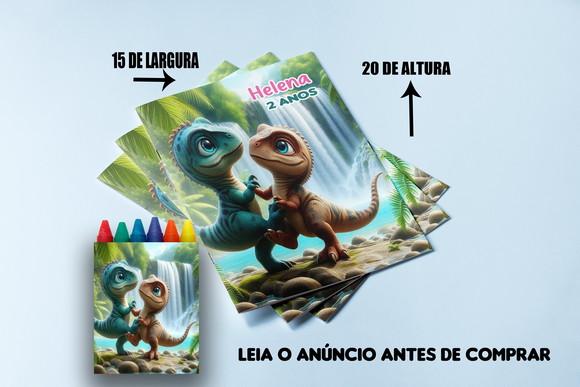 Livrinho com Desesenhos + Giz de Colorir Dinossauros Baby