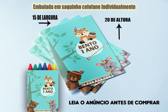 Livrinho de Colorir com Giz de Cera Bosque Encantado