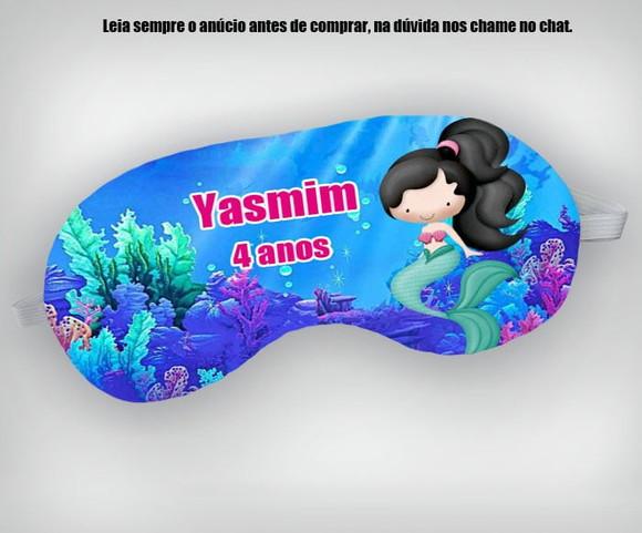Mascara de Domir Personalizada Sereia Fundo do Mar