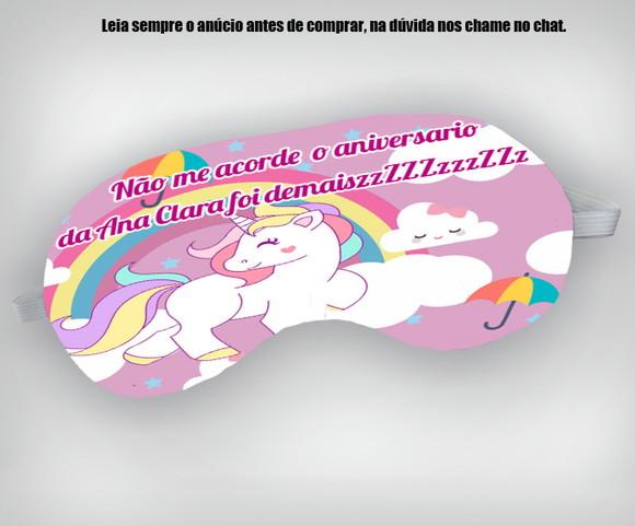 Mascara de Dormir Personalizada do Unicornio