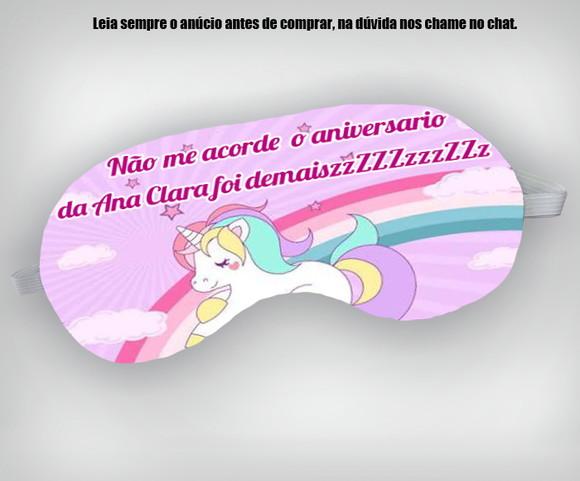 Mascara de Dormir Personalizada do Unicornio