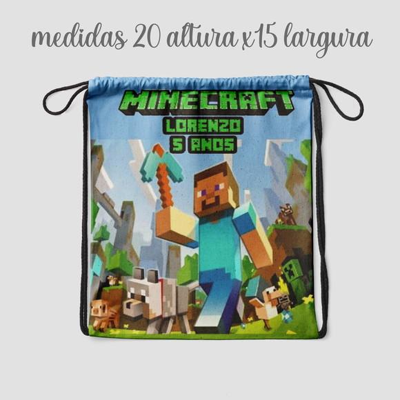 Mochilinha Saquinho Festa Minecraft