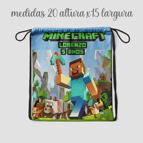 Mochilinha Saquinho Festa Minecraft