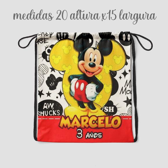 Mochilinha Saquinho Surpresa Lembrancinhas do Mickey