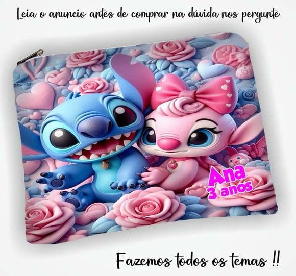 Necessaire Personalizada para Lembrancinhas Stitch e Angel