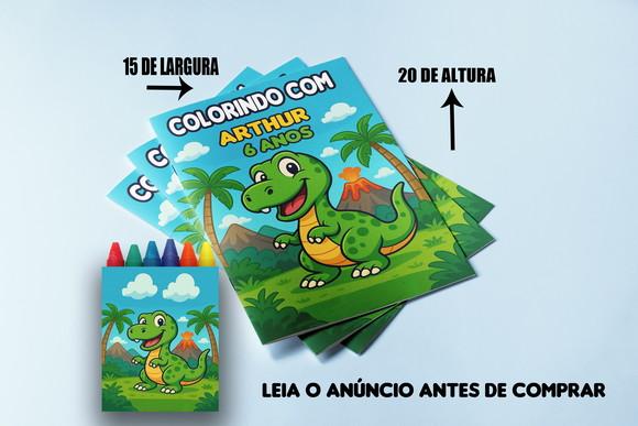 Revisitnha de Colorir com Giz de Cera Dinossauros Baby