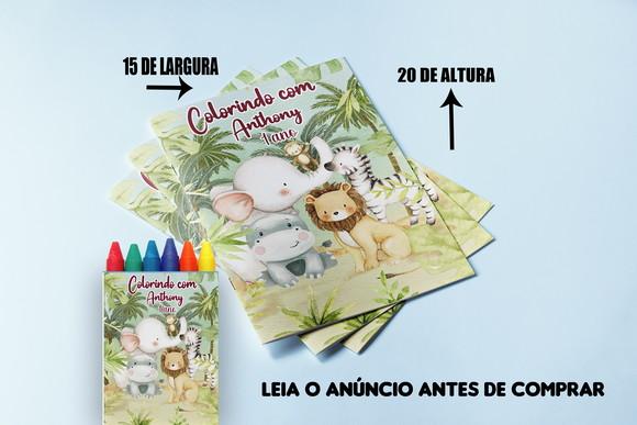 Revista de Colorir + Giz de Cera Safari Baby