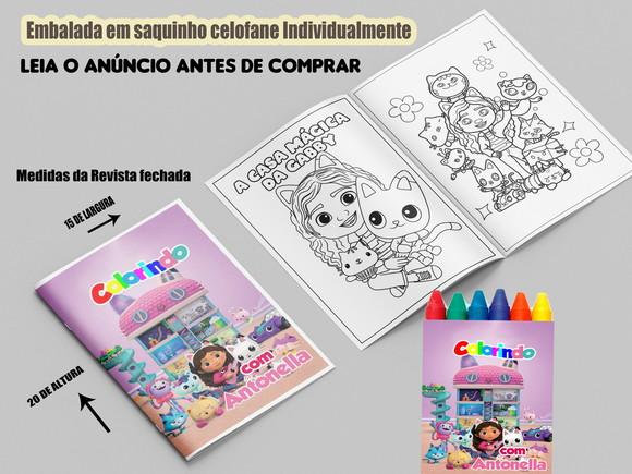 Revista de Colorir com Giz de Cera Casa Mágica da Gabby