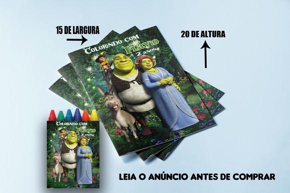 Revista de Colorir com Giz de Cera do Sherek