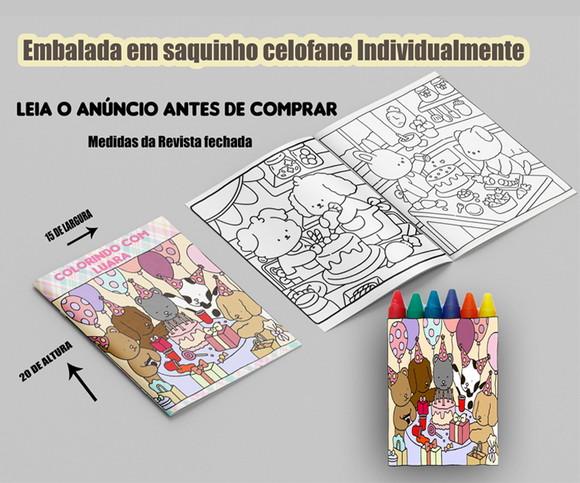 Revista de Colorir com Giz de Cera para Festa Bobbie Goods