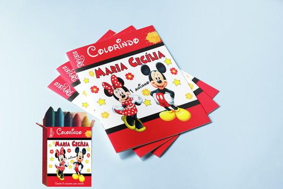 Revistinha Colorir + Giz Lembrancinhas da Minnie