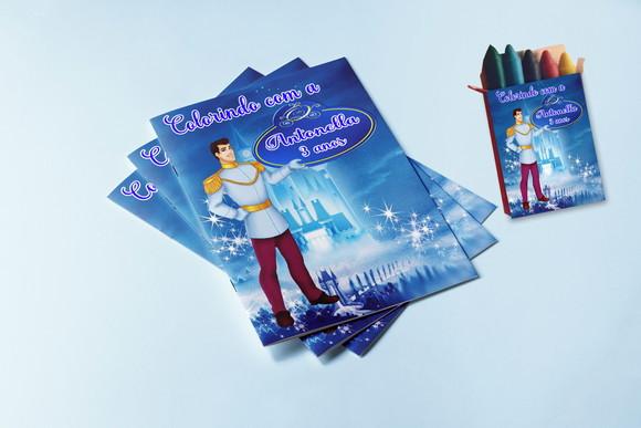 Revistinha Colorir com Giz de Cera Principe da Cinderela