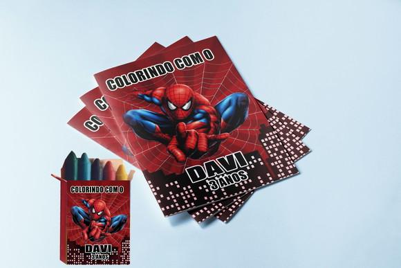 Revistinha de Colorir com Giz de Cera do Homem Aranha