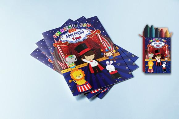 Revistinha de Colorir com Giz de Cera Lembrancinha do Circo