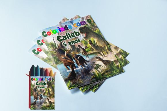 Revistinha de Colorir com Giz de Cera Jurassic Park