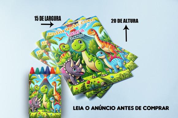 Revistinha de Colorir com Giz Festa Dinossauros Baby