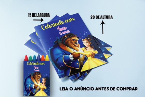 Revistinha e Colorir com Giz de Cera da Bela e a Fera