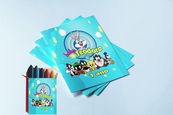 Revistinha e Giz de Cera Looney Tunes